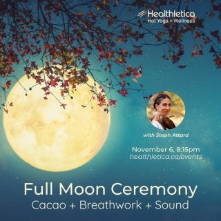 🌕✨ Join Us for a Magical Full Moon Ceremony! ✨🌕
Healthletica invites you to a special Full Moon Ceremony with @psychic_steph_speaks this November. Experience the magic of the Beaver Moon with somatic breathwork, sacred cacao, and sound healing. 
Discover the profound benefits of this sacred gathering:
🌟 Increased Self-awareness: Reflect and gain insights into your inner self. 
🌟 Amplified Manifestation: Enhance your ability to manifest your dreams. 
🌟 Release Negative Energy: Let go of what no longer serves you. 
🌟 Connect with Nature: Deepen your bond with the natural world. 
🌟 Community and Connection: Share this experience with like-minded individuals. 
🌟 Spiritual Growth: Engage in practices that enhance your spiritual journey.
📅 When: November 6th at 8:15 PM 
📍 Where: Healthletica in Bolton
🔗 Register Now: healthletica.ca/events 
💰 Early Bird Pricing Ends: October 17th
Don’t miss out on this transformative experience! 🌕✨ 
#FullMoonCeremony #Healthletica #WellnessJourney #SomaticBreathwork #SacredCacao #SoundHealing #SpiritualGrowth #CommunityConnection