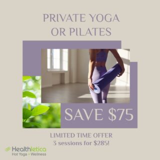 💜✨ Limited Time Offer: Private Yoga or Pilates – 3 Sessions for $285 (Save $75!) ✨💜

Ready to level up your practice? Enjoy three private sessions, designed just for you—with expert guidance from a highly qualified instructor! Whether you're looking to build strength, enhance flexibility, or refine technique, this is your chance to get personalized, hands-on instruction to help you progress at your own pace.

🧘🏼‍♀️ Choose Yoga, Pilates, or a combination of both—tailored to meet your needs! 
📍 Unheated private studio 
⏳ 60-minute sessions 
📆 Limited-time offer—ends June 30!

Invest in your wellness while saving big! 💫 

#Healthletica #Caledon #BoltonOntario #WellnessStudio