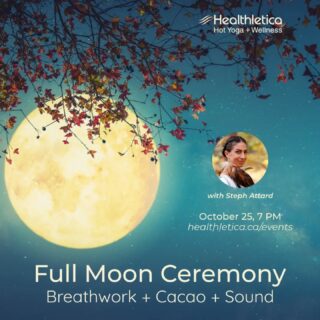🌕✨ Join Us for a Magical Full Moon Ceremony! ✨🌕

Healthletica invites you to a special Full Moon Ceremony with Steph Attard this October. Experience the magic of the Full Moon with somatic breathwork, sacred cacao, and sound healing. 

Discover the profound benefits of this sacred gathering:

🌟 Increased Self-awareness: Reflect and gain insights into your inner self. 
🌟 Amplified Manifestation: Enhance your ability to manifest your dreams. 
🌟 Release Negative Energy: Let go of what no longer serves you. 
🌟 Connect with Nature: Deepen your bond with the natural world. 
🌟 Community and Connection: Share this experience with like-minded individuals. 
🌟 Spiritual Growth: Engage in practices that enhance your spiritual journey.

📅 When: October 25 at 7 PM 
📍 Where: Healthletica in Bolton
🔗 Register Now: healthletica.ca/events 
💰 Early Bird Pricing Ends: October 5th

Don’t miss out on this transformative experience! 🌕✨ 

#FullMoonCeremony #Healthletica #WellnessJourney #SomaticBreathwork #SacredCacao